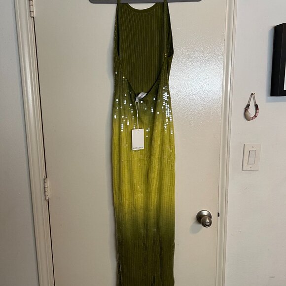 Rat & Boa Lime Sequin Midi Dress - Picture 7 of 8